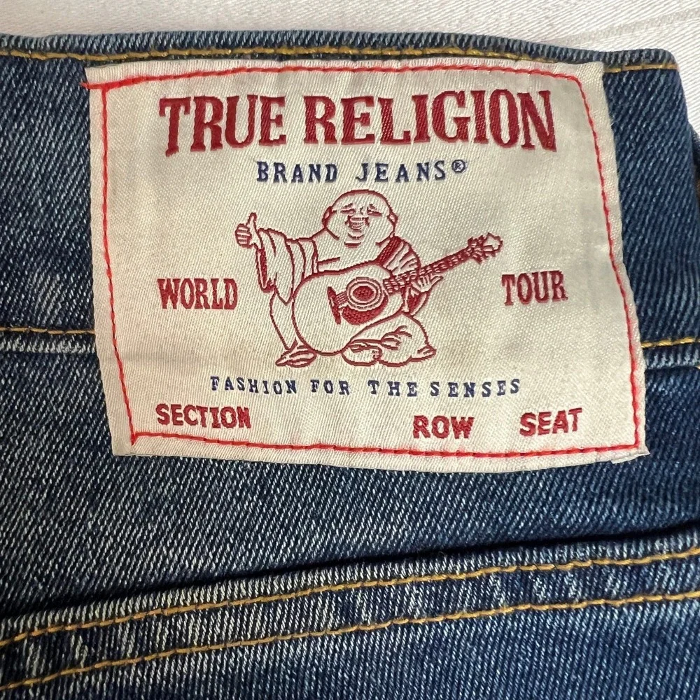 True Religion Geno Jeans Mens 32W Relaxed Slim‎ Blue Wash Denim Y2K Punk